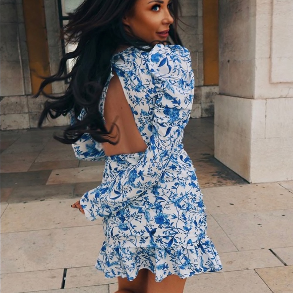 Lorna Luxe x In The Style Porcelain Mini Dress